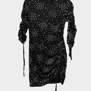 Topshop Black Starry Long Sleeve Dress